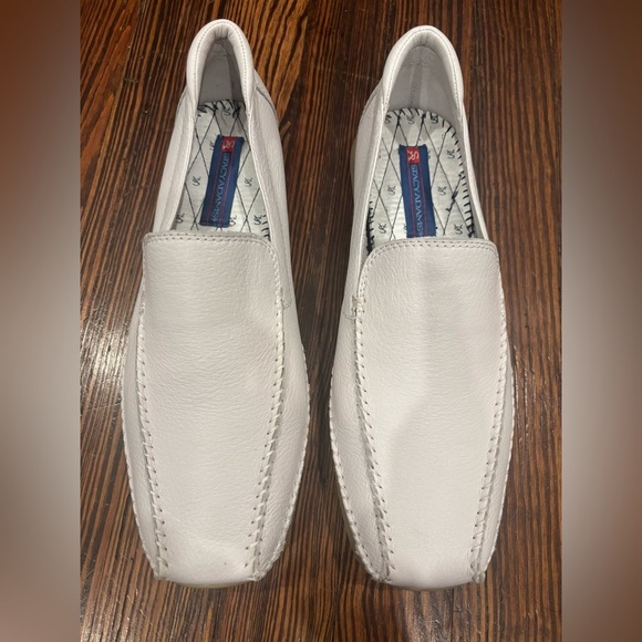 Stacy Adams Men’s White Leather Slide On Loafer Sz 10 Model 53242-07 - Picture 1 of 8